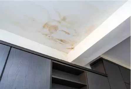 Interior water damage from roof leak